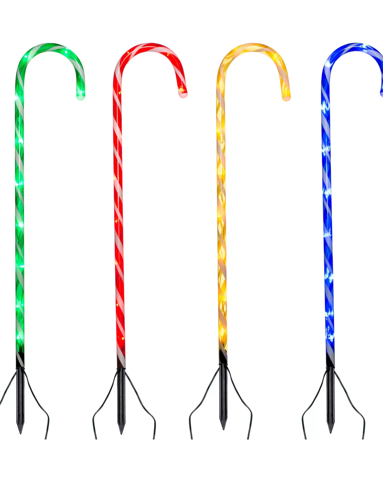 WeRChristmas Connectable Lights^Set Of 4 Connectable Candy Cane Pathway Lights, 75 Cm