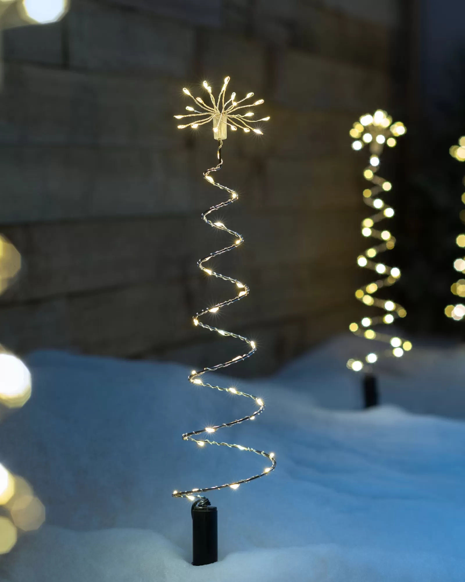 WeRChristmas Festive Star, Snowflake & Sign Lights | Pathway Lights^Set Of 4 Spiral Firework Pathway Stake Lights, 52 Cm