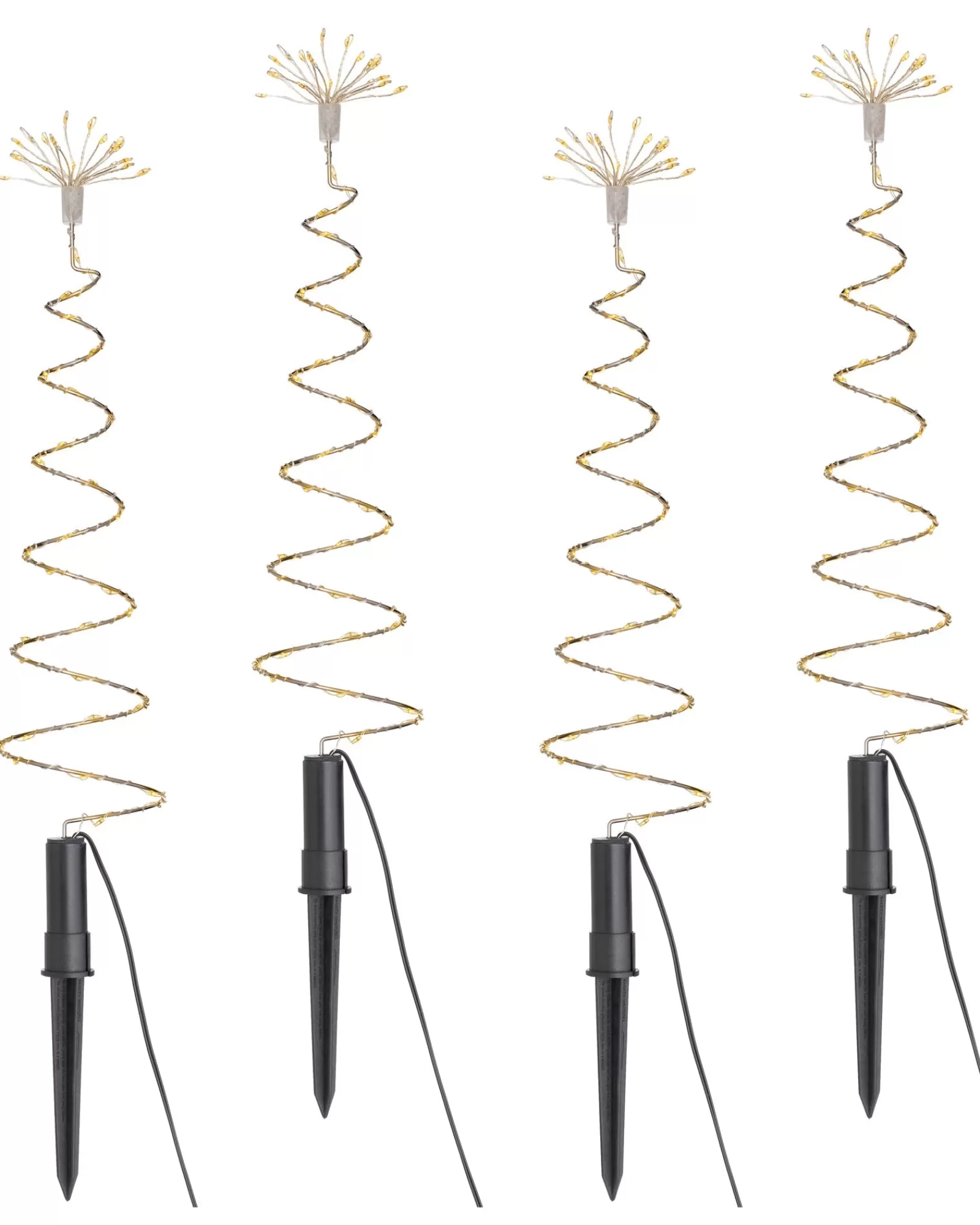WeRChristmas Festive Star, Snowflake & Sign Lights | Pathway Lights^Set Of 4 Spiral Firework Pathway Stake Lights, 52 Cm