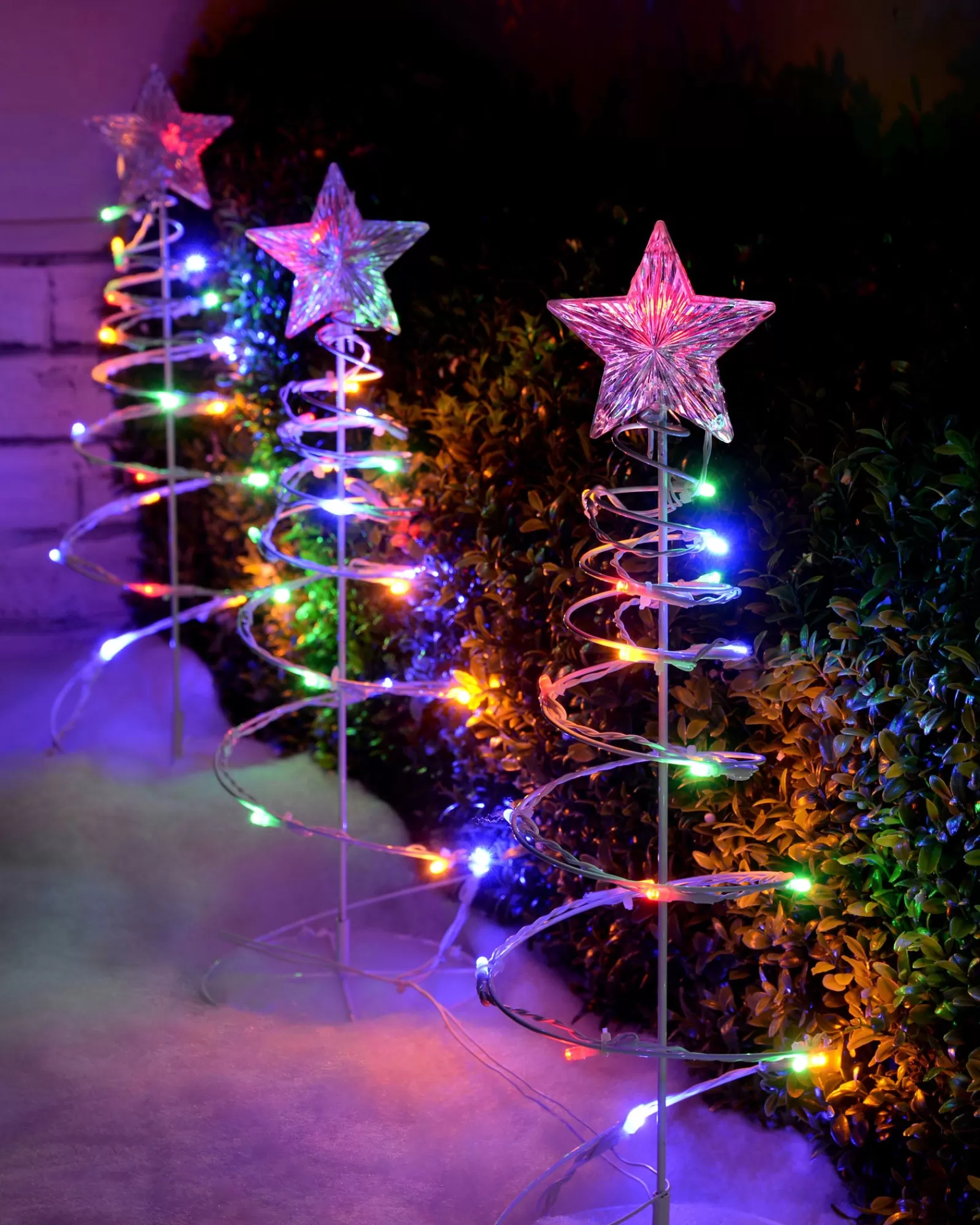WeRChristmas Tree Silhouettes | Pathway Lights^Set Of 4 Spiral Trees Rope Light Silhouette, 55 Cm
