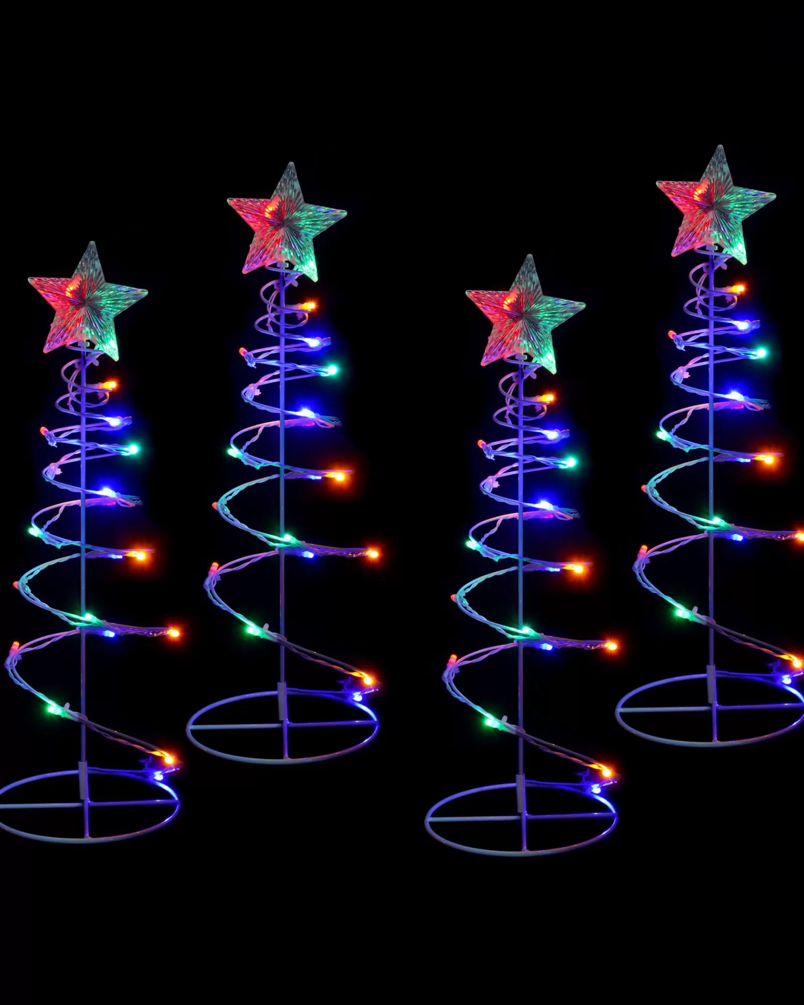 WeRChristmas Tree Silhouettes | Pathway Lights^Set Of 4 Spiral Trees Rope Light Silhouette, 55 Cm