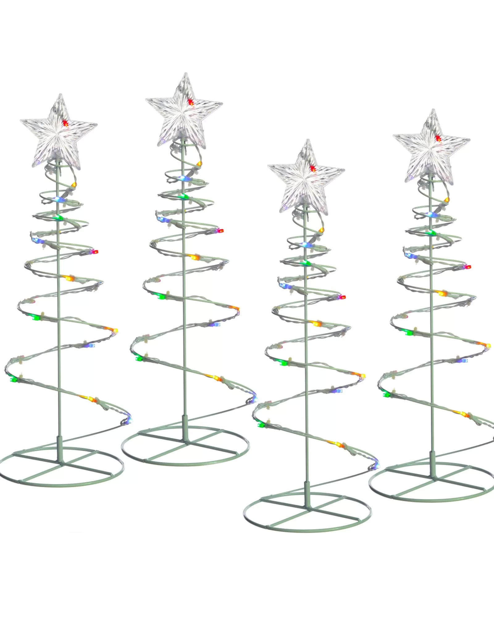 WeRChristmas Tree Silhouettes | Pathway Lights^Set Of 4 Spiral Trees Rope Light Silhouette, 55 Cm