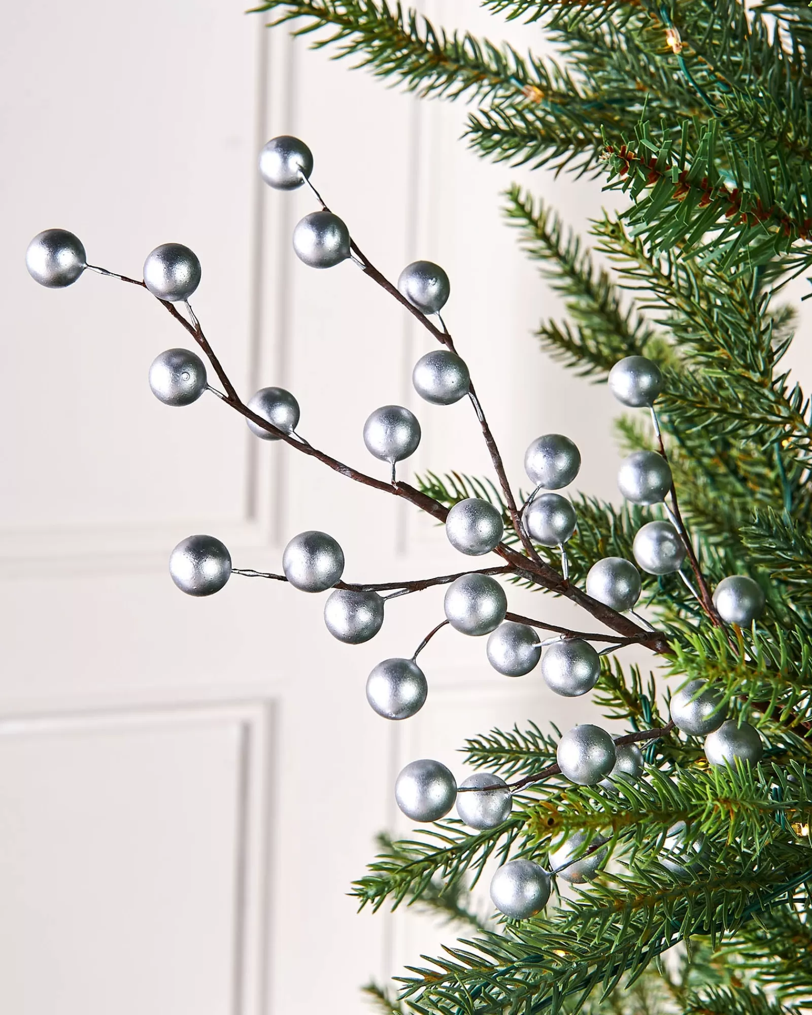 WeRChristmas Flowers & Foliage | Flowers & Foliage^Silver Berry Christmas Tree Spray, 45 Cm