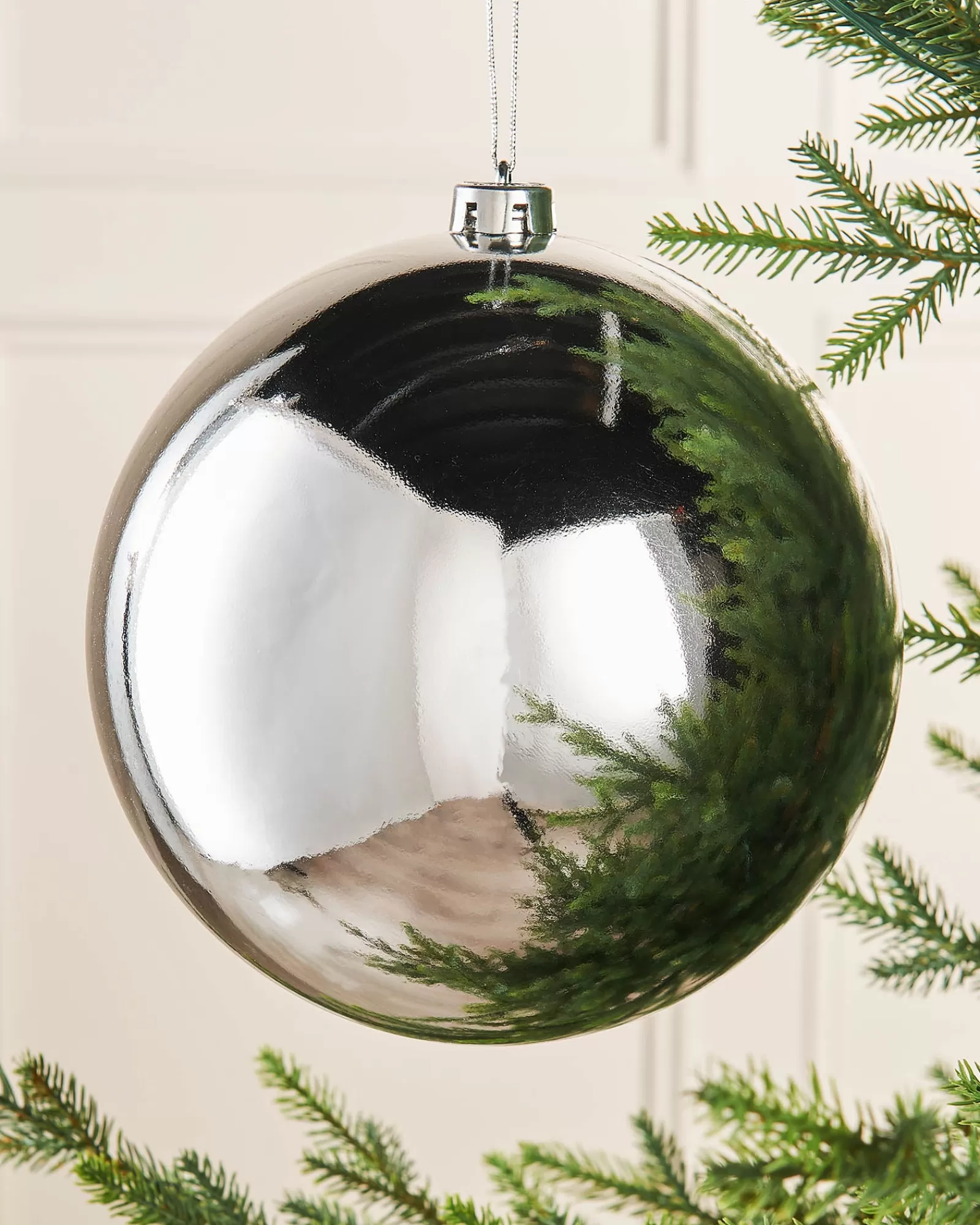 WeRChristmas Oversized Baubles | Shatterproof Baubles^Silver Large Gloss Shatterproof Bauble, 20 Cm