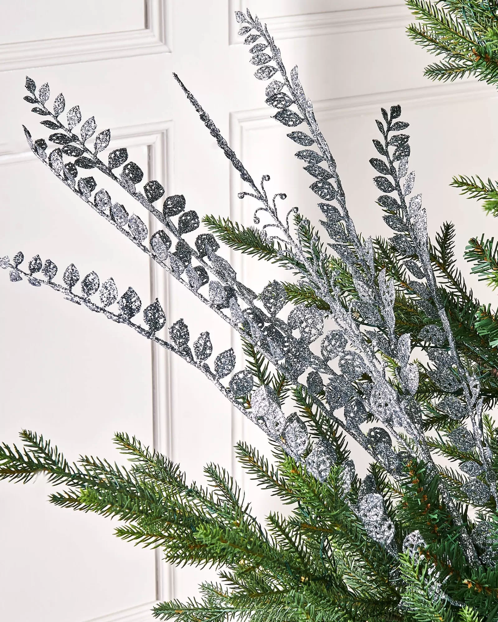 WeRChristmas Flowers & Foliage | Flowers & Foliage^Silver Leaf Christmas Tree Spray, 84 Cm