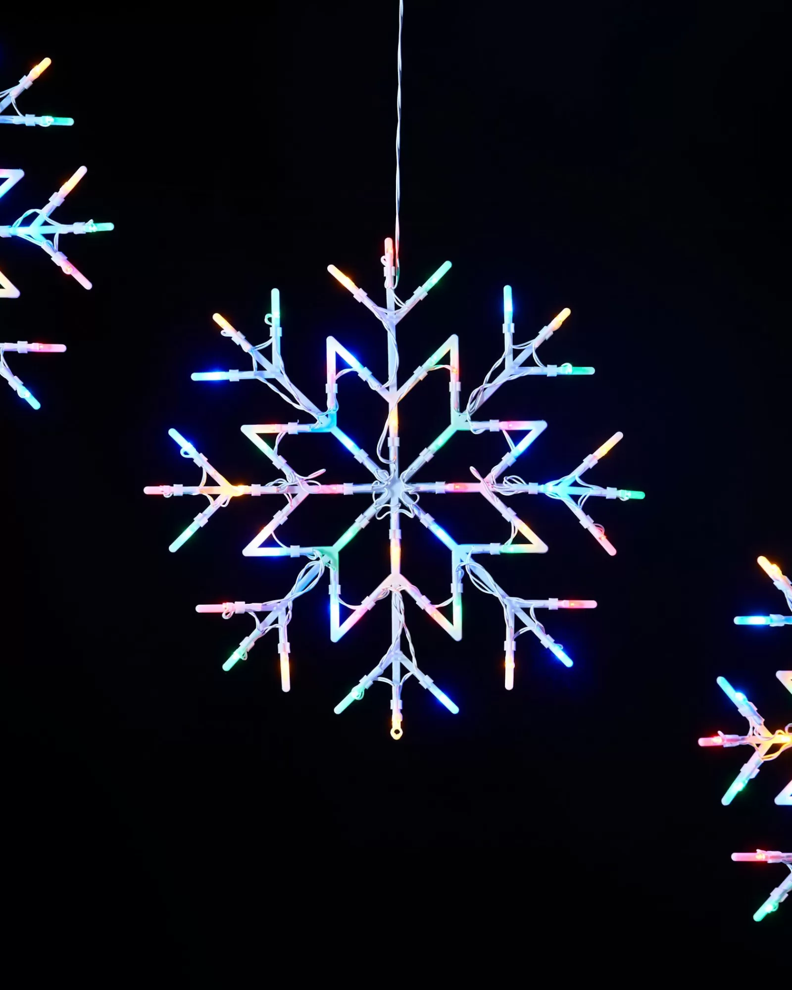 WeRChristmas Window Silhouettes | Festive Star, Snowflake & Sign Lights^Snowflake Silhouette, Multi-Coloured, 36 Cm