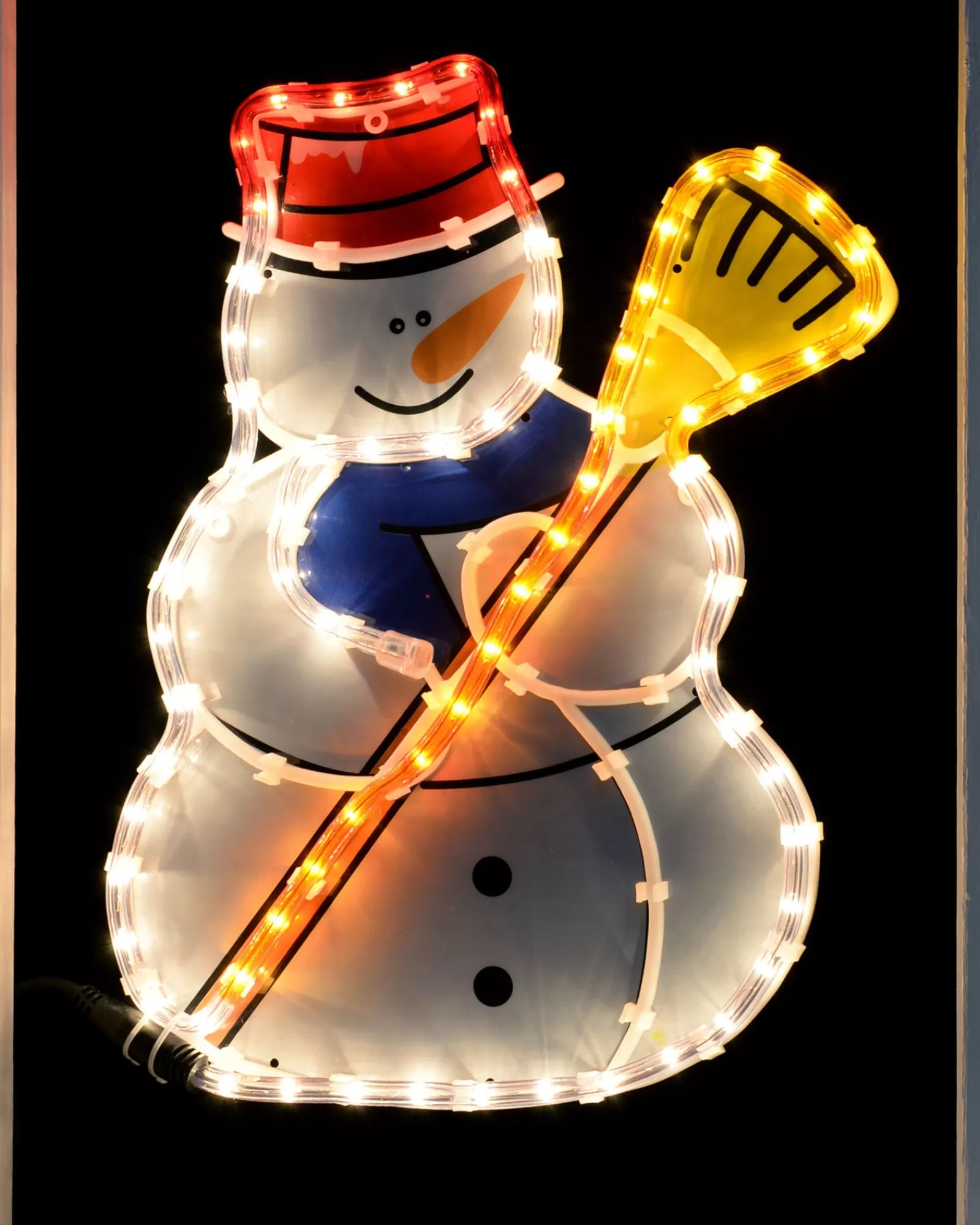 WeRChristmas Window Silhouettes | Christmas Characters^Snowman Rope Light Silhouette, 42 Cm