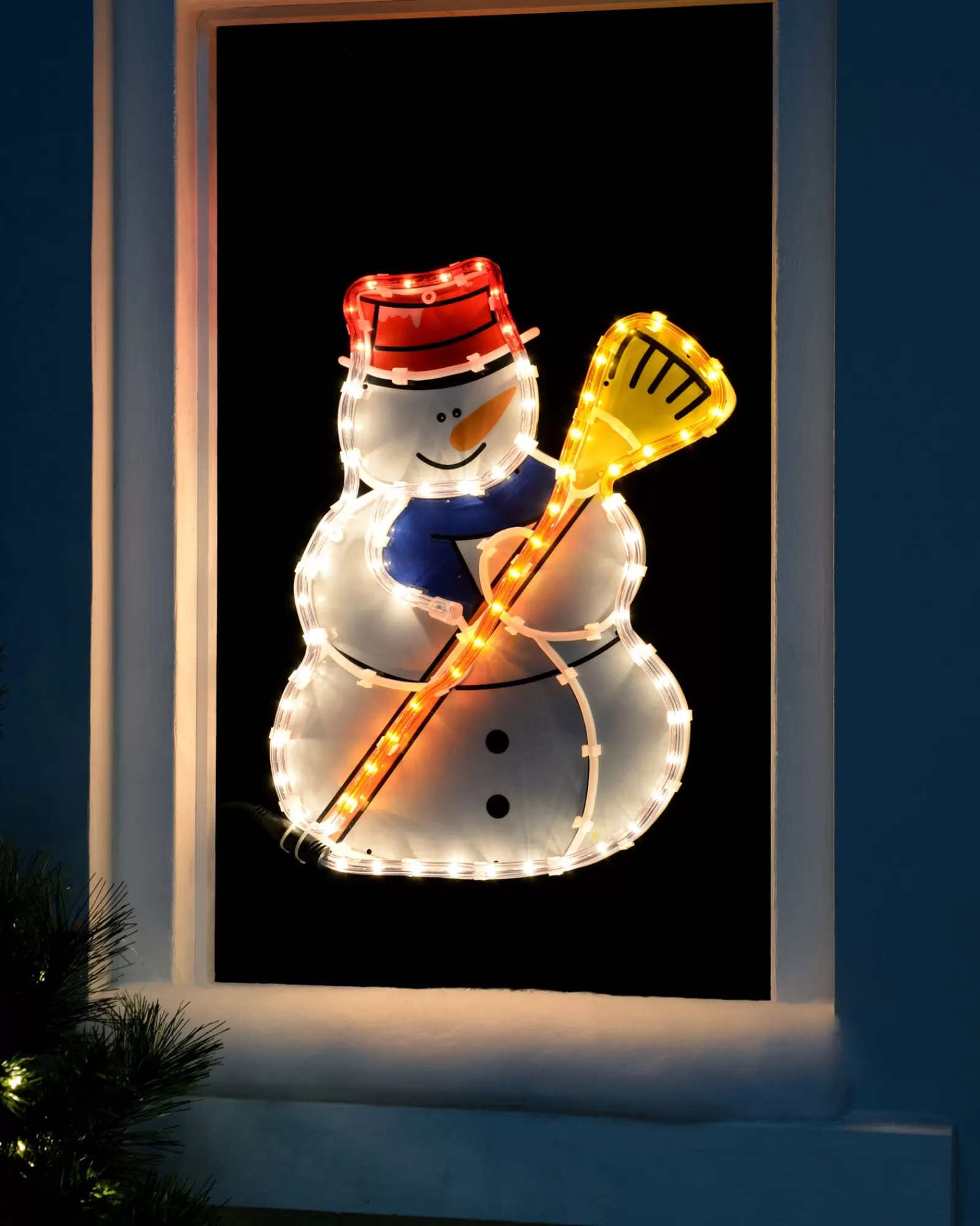 WeRChristmas Window Silhouettes | Christmas Characters^Snowman Rope Light Silhouette, 42 Cm