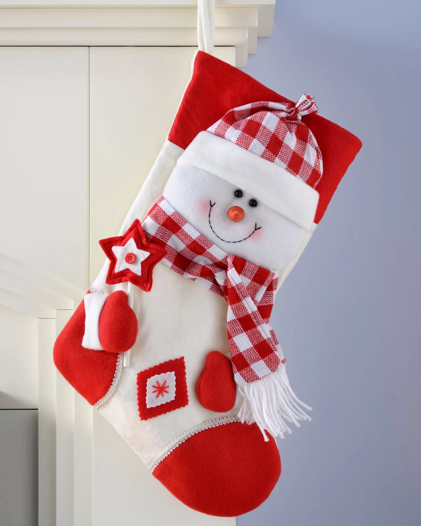 WeRChristmas Novelty^Snowman Stocking, Tartan, 48 Cm