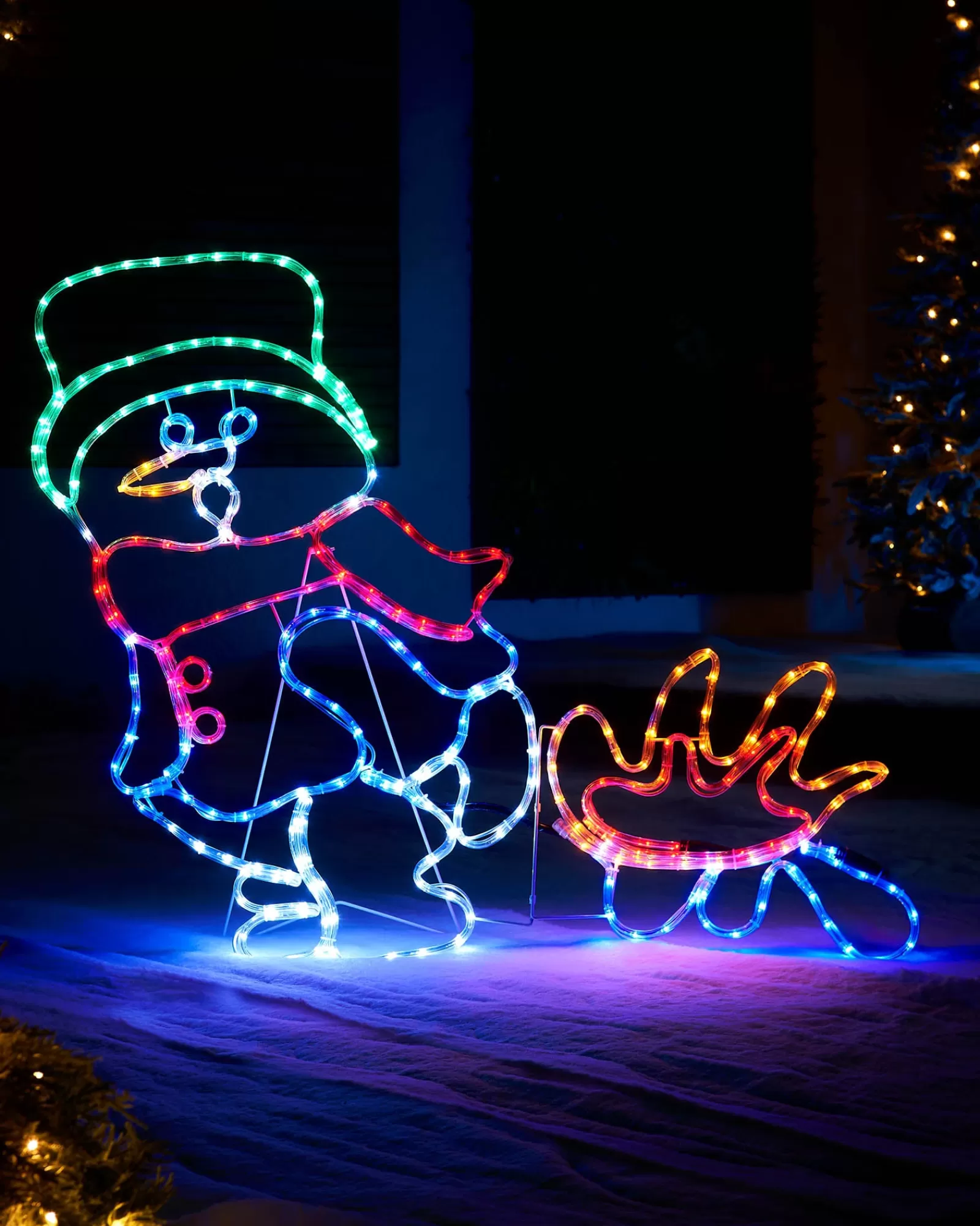 WeRChristmas Christmas Characters^Snowman With Fire Rope Light