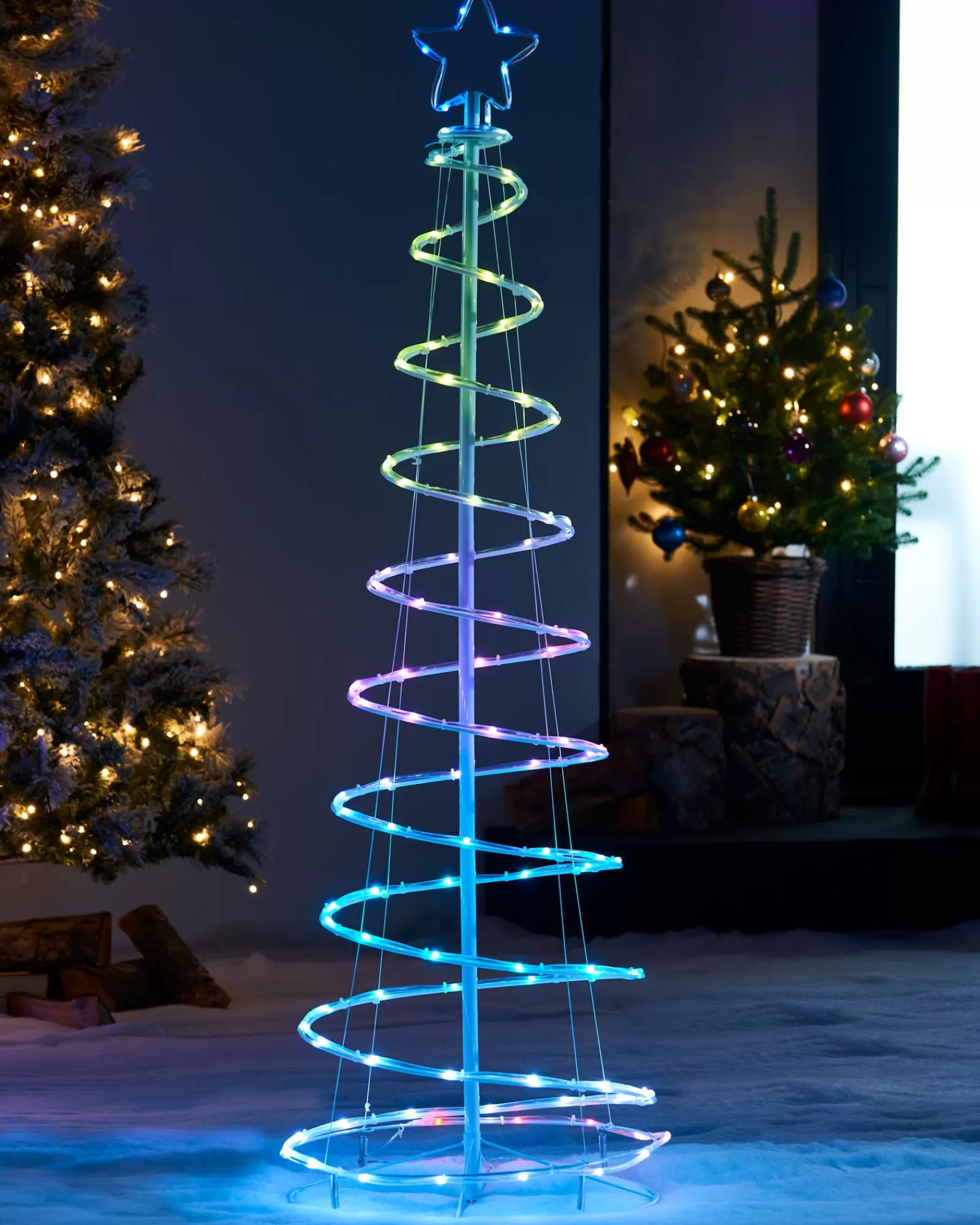 WeRChristmas Tree Silhouettes^Spiral Rope Light Christmas Tree Silhouette, 5 Ft