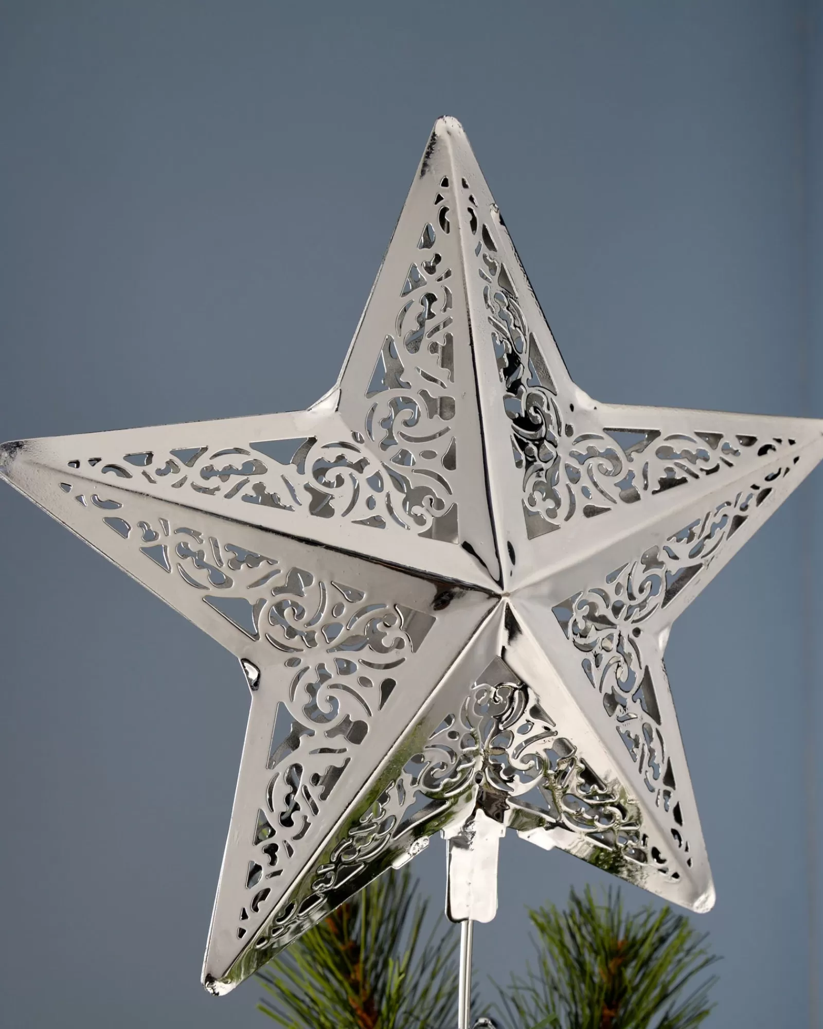 WeRChristmas Tree Toppers^Star Christmas Tree Topper, Silver, 30 Cm