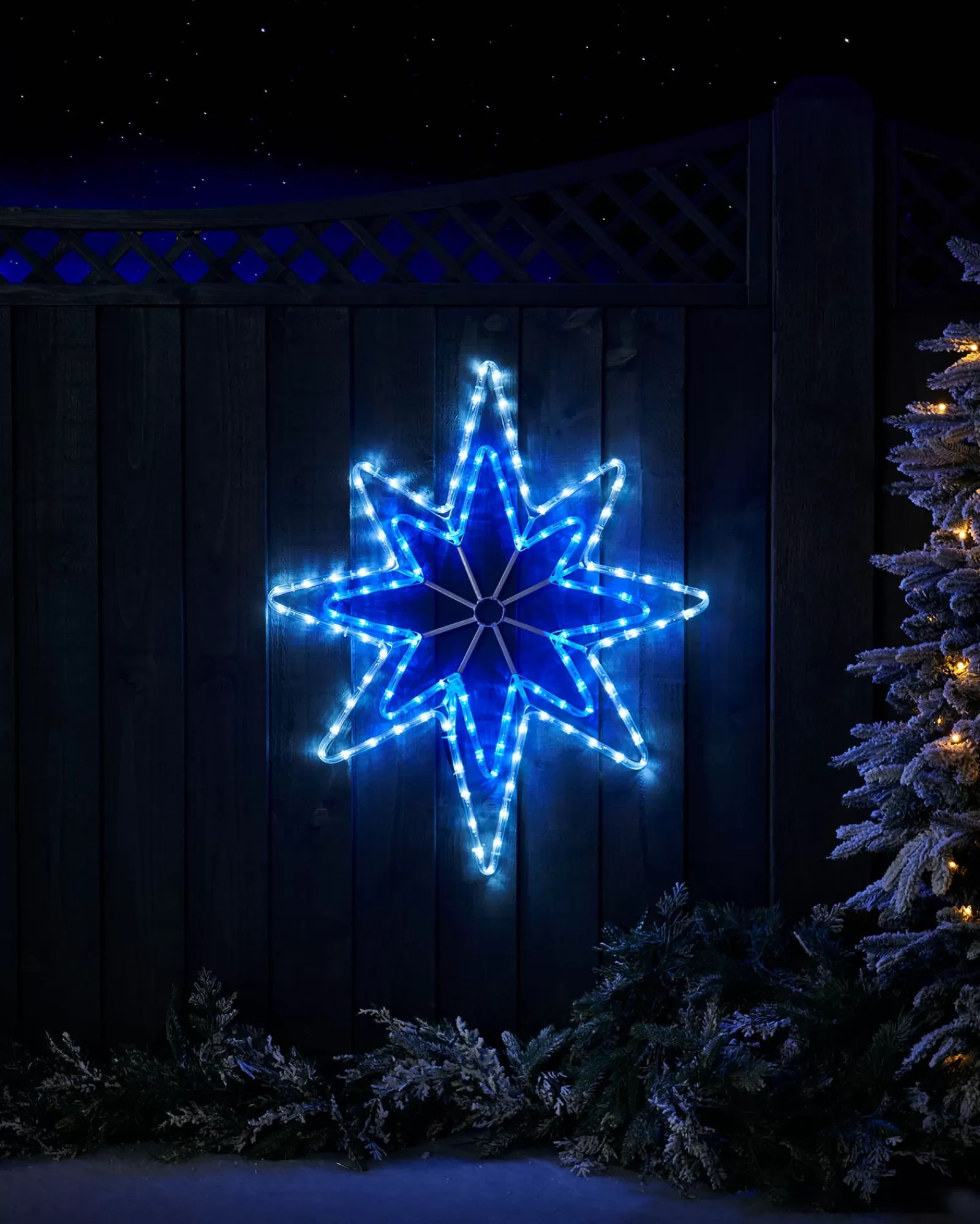 WeRChristmas Festive Star, Snowflake & Sign Lights^Star LED Rope Light Silhouette, 75 Cm