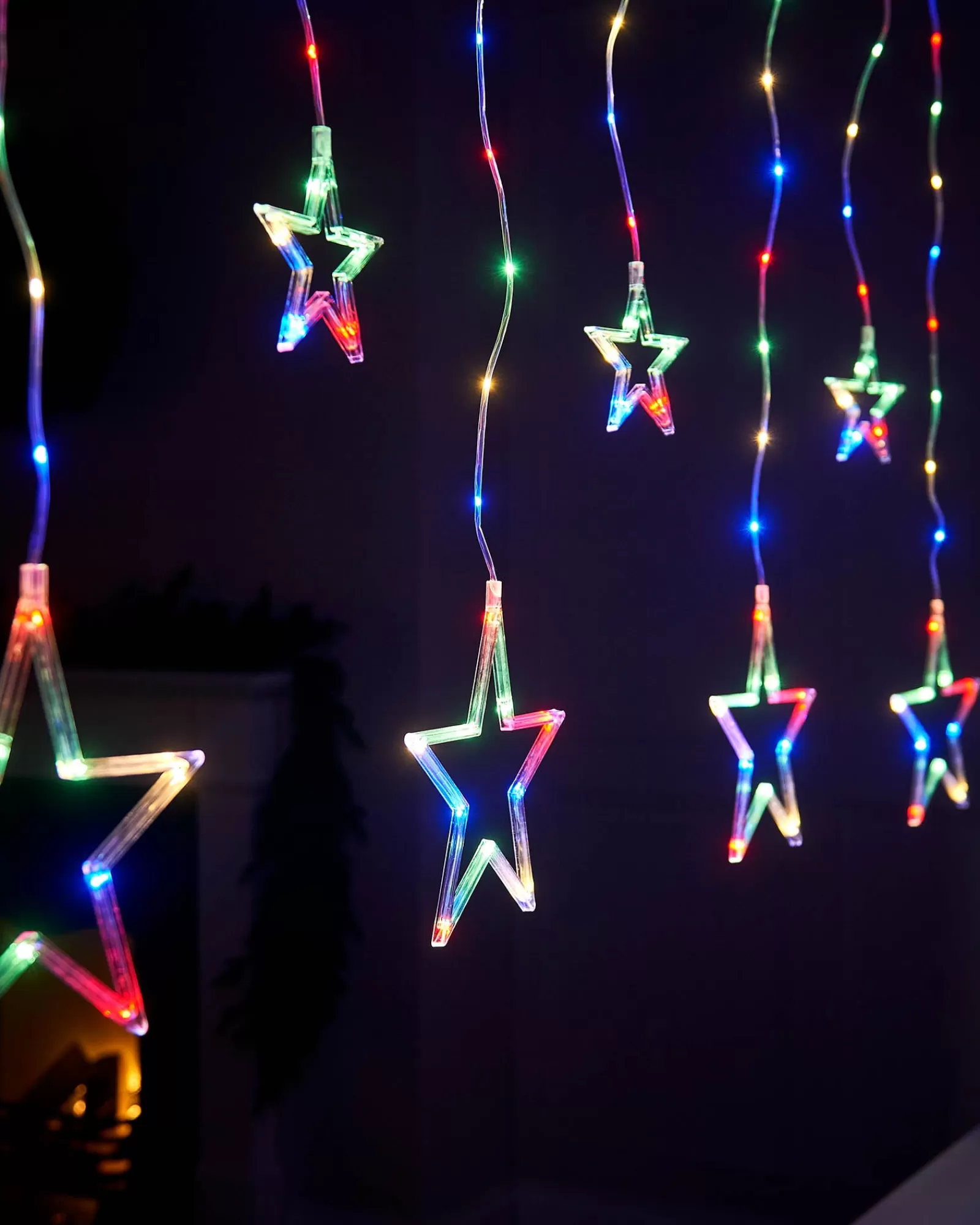 WeRChristmas Window Silhouettes | Curtain & Net Lights^Star Silhouette Curtain Light, 2.1 M