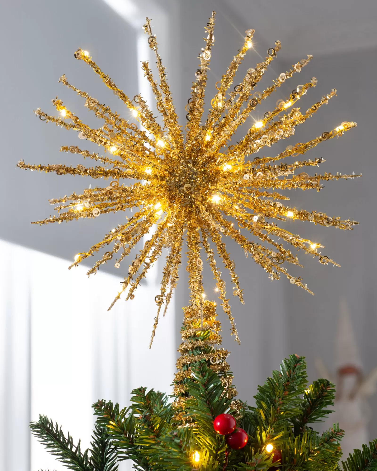 WeRChristmas Tree Toppers^Starburst Christmas Tree Topper, Gold, 32 Cm