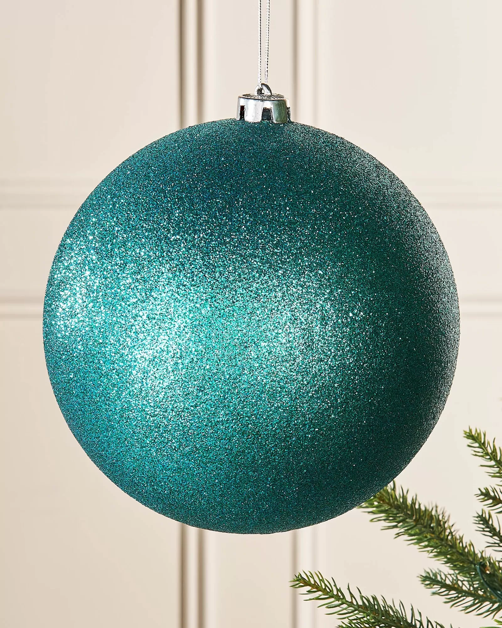 WeRChristmas Oversized Baubles | Shatterproof Baubles^Teal Large Glitter Shatterproof Bauble, 20 Cm