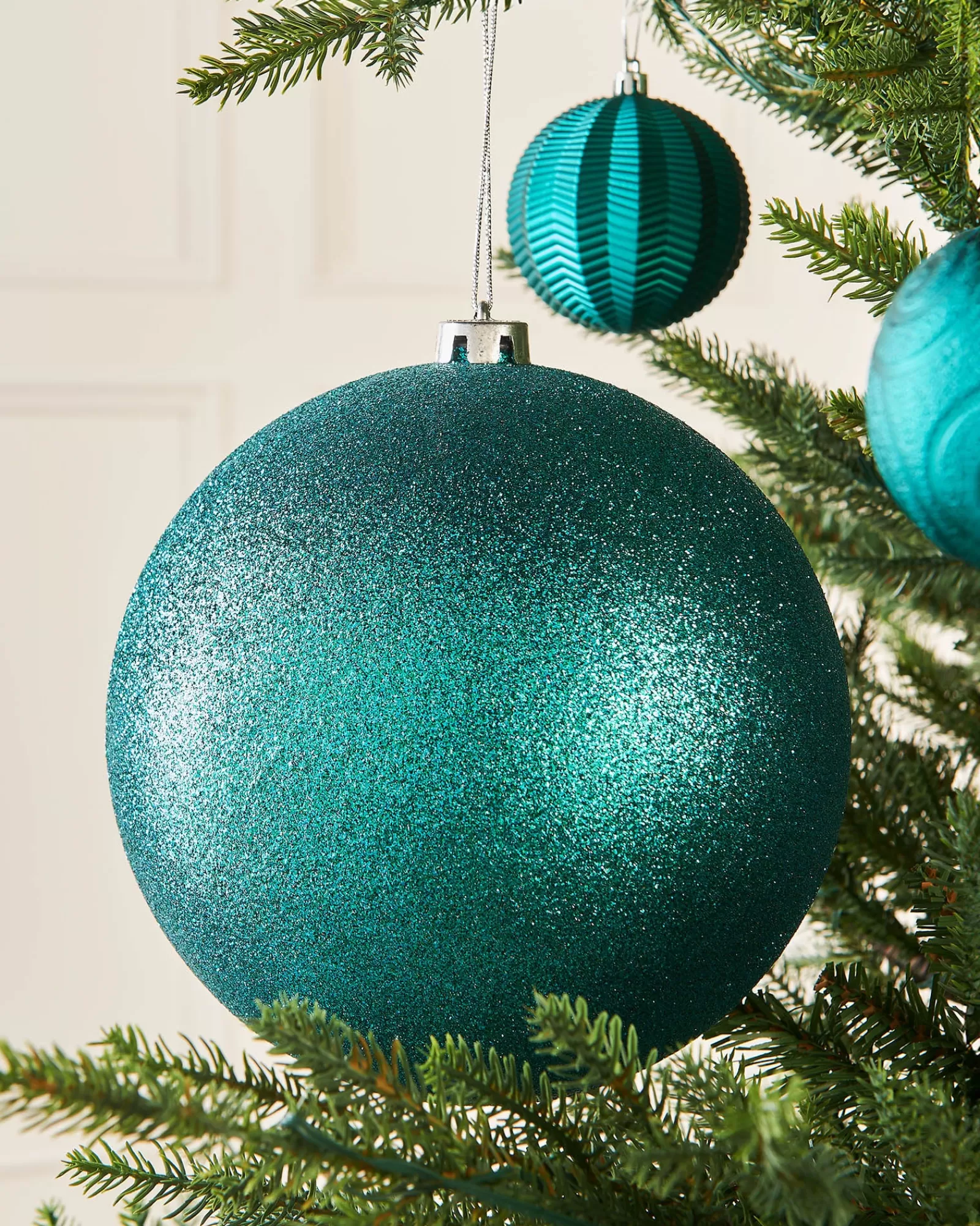 WeRChristmas Oversized Baubles | Shatterproof Baubles^Teal Large Glitter Shatterproof Bauble, 20 Cm