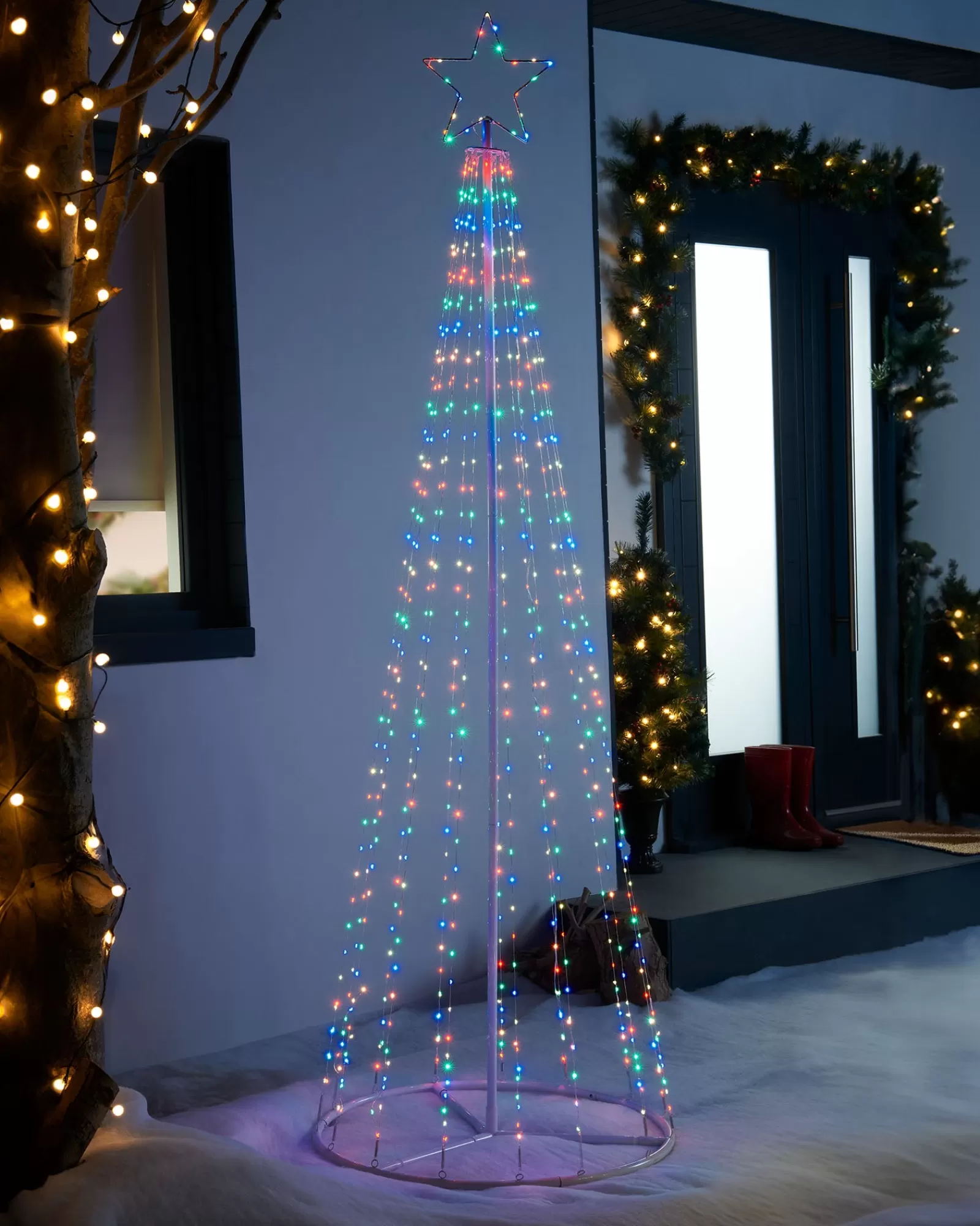 WeRChristmas Tree Silhouettes^Waterfall Christmas Tree, Multi-Coloured, 2.1 M