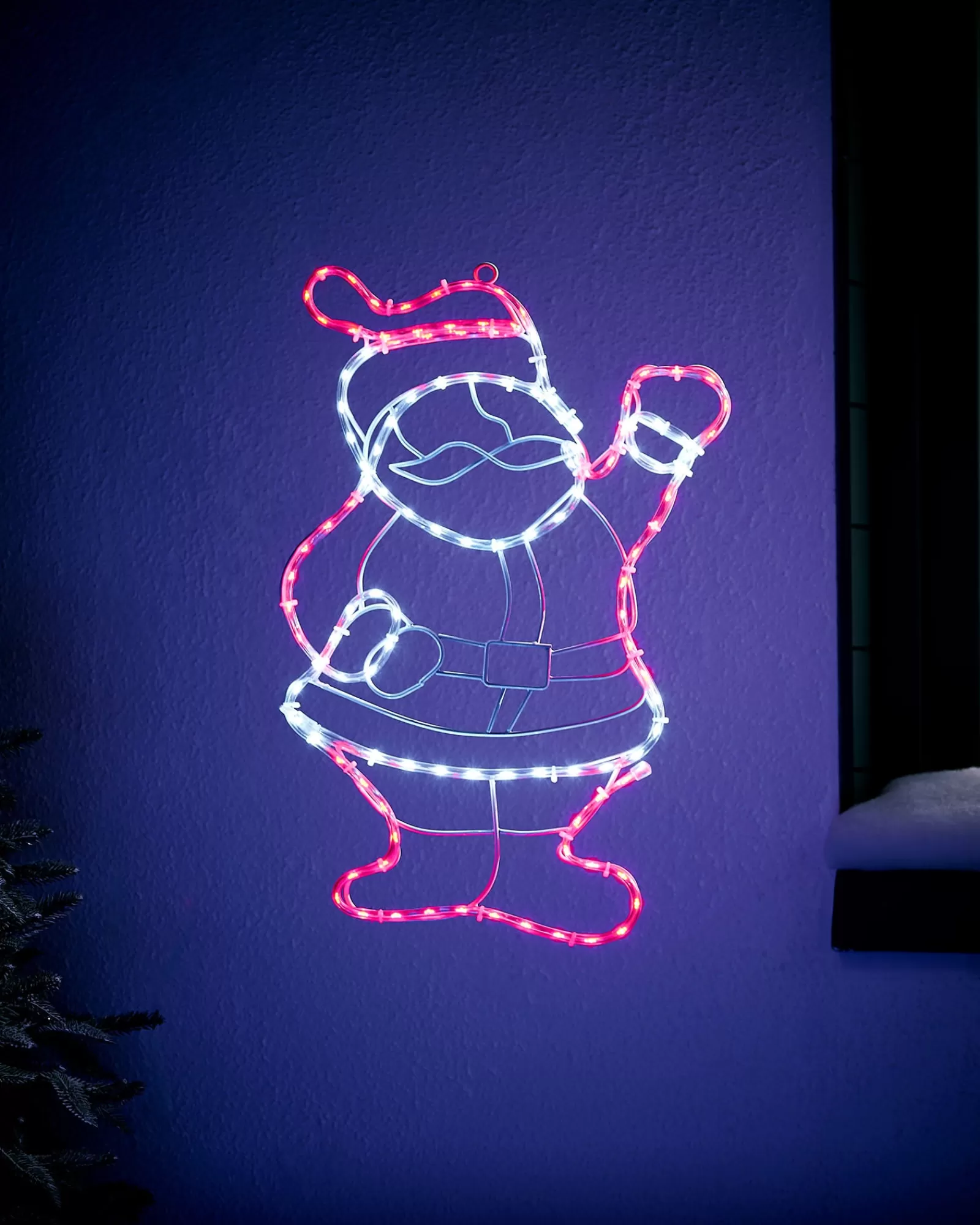 WeRChristmas Christmas Characters^Waving Santa Rope Light Silhouette, 51 Cm