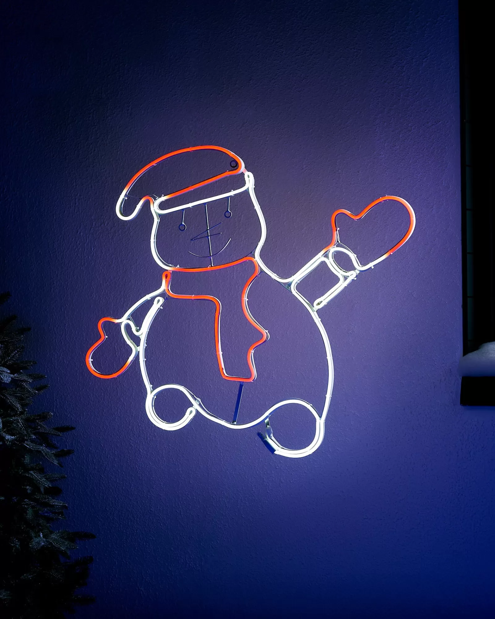 WeRChristmas Christmas Characters^Waving Snowman Neon Rope Light Silhouette, 72 Cm