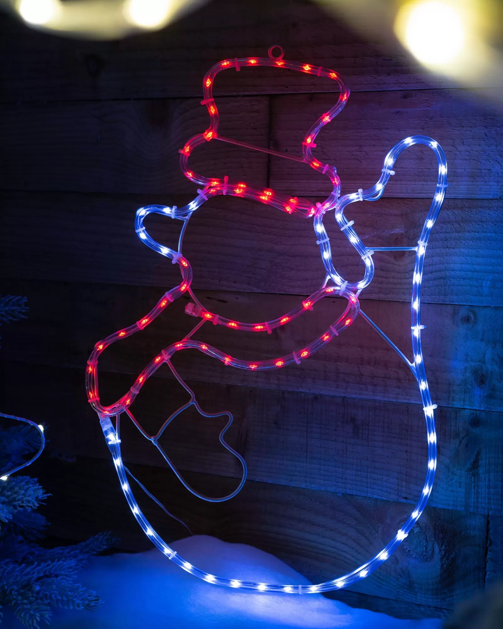 WeRChristmas Christmas Characters^Waving Snowman Rope Light Silhouette, 51 Cm