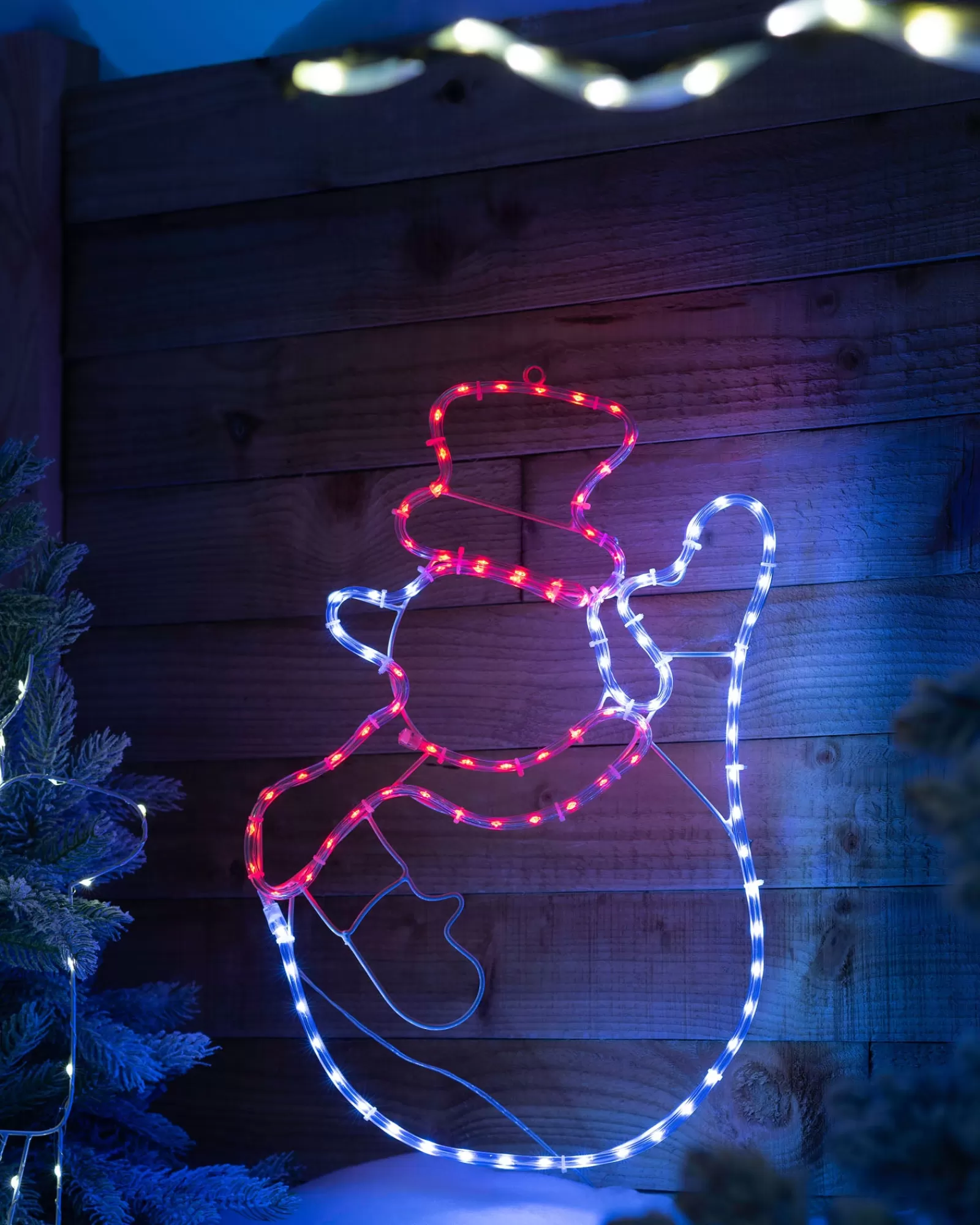 WeRChristmas Christmas Characters^Waving Snowman Rope Light Silhouette, 51 Cm