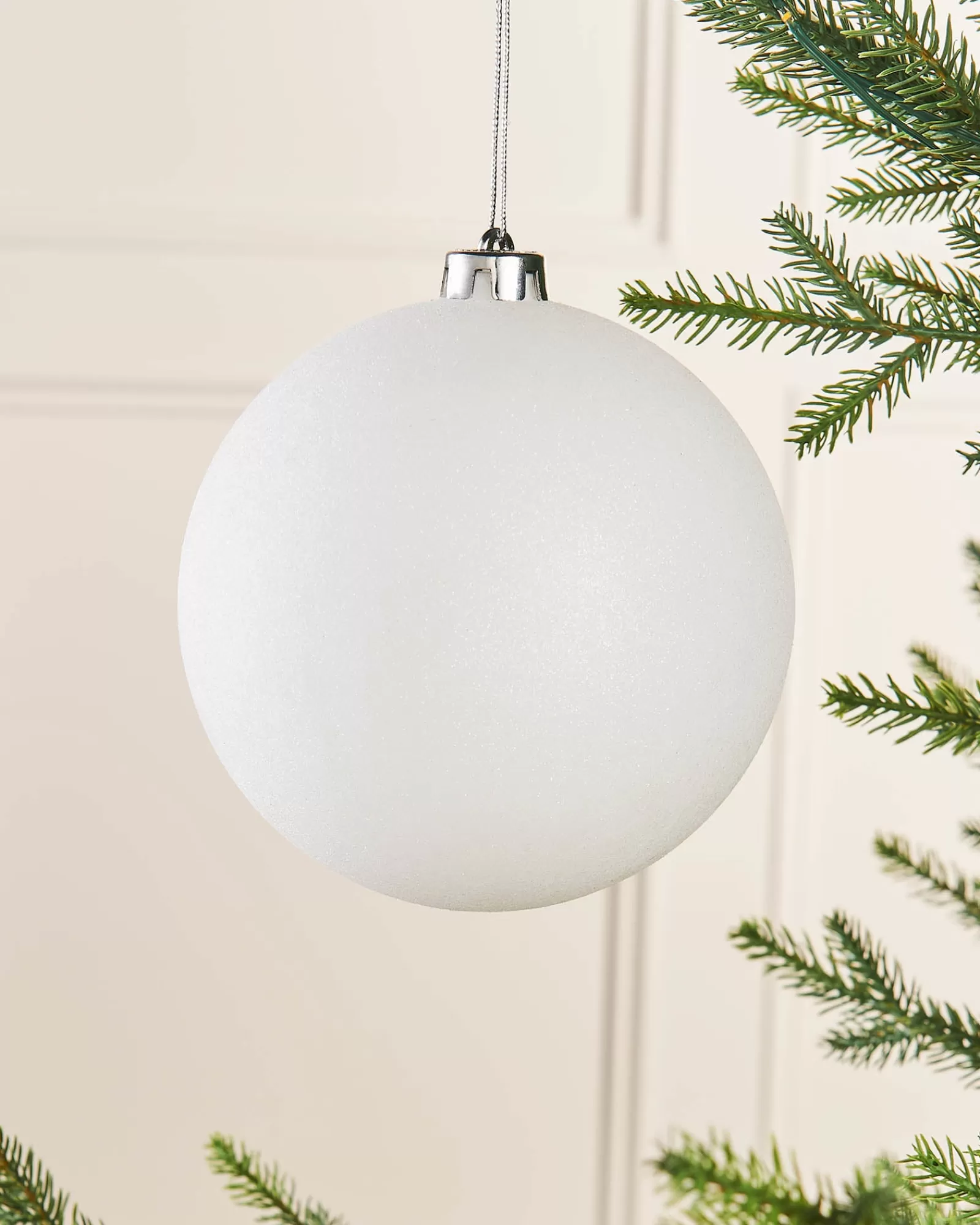 WeRChristmas Oversized Baubles | Shatterproof Baubles^White Large Glitter Shatterproof Bauble, 15 Cm