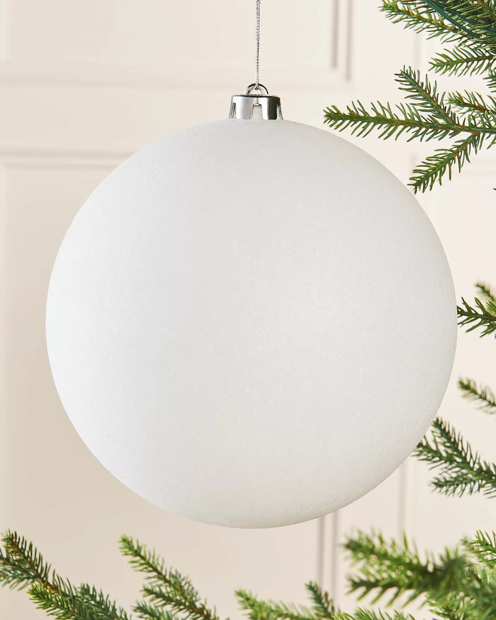 WeRChristmas Oversized Baubles | Shatterproof Baubles^White Large Glitter Shatterproof Bauble, 20 Cm