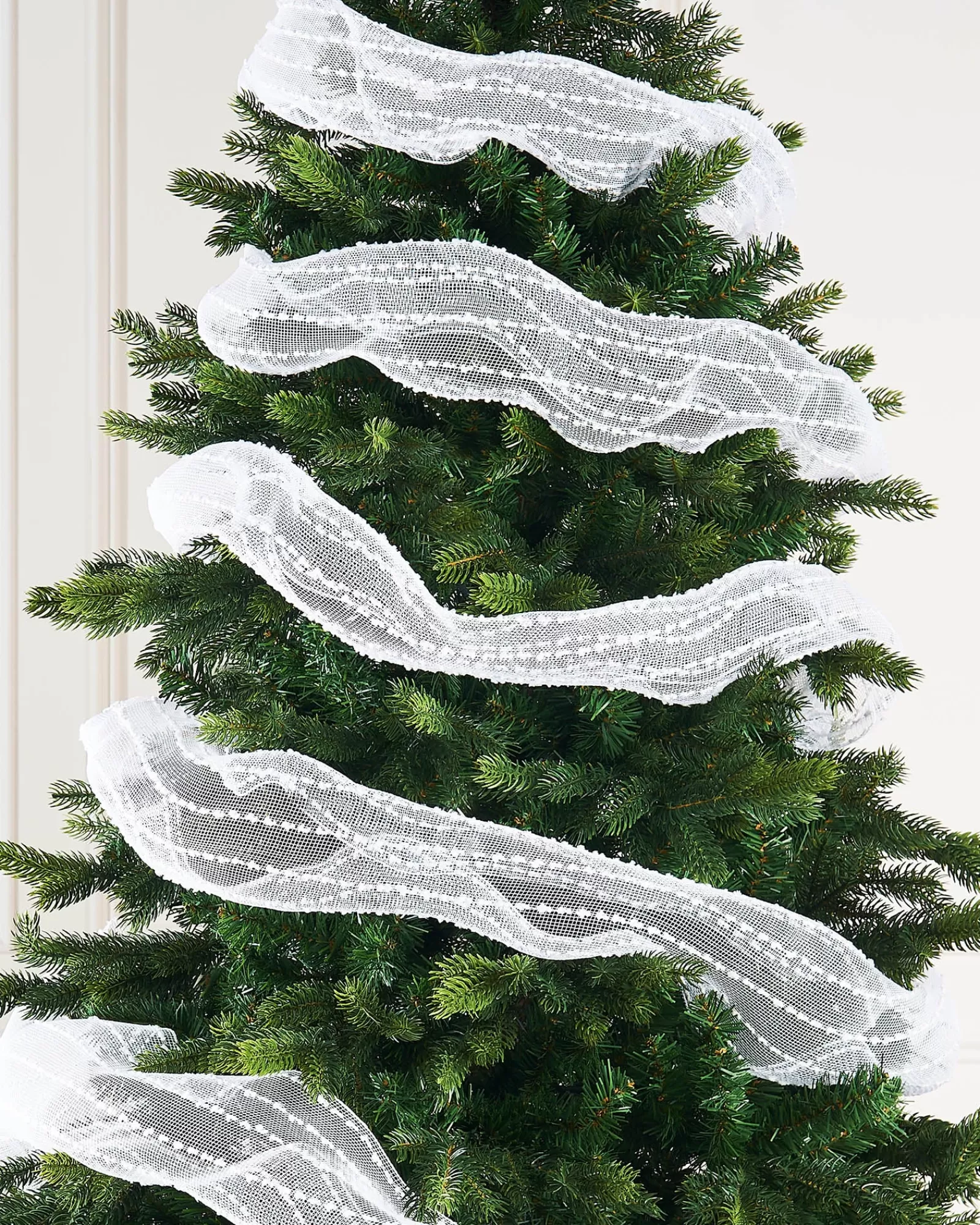 WeRChristmas Deco Mesh^White Mesh With White Dacron Lines, 9 M